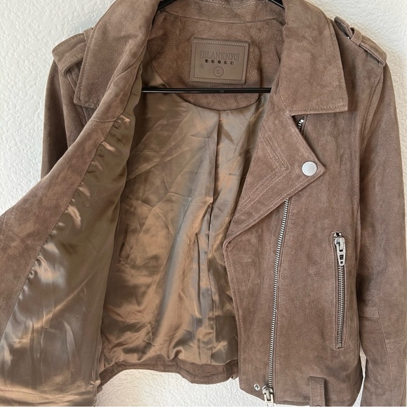 NWOT Blank NYC Tan Suede 100% Suede Leather Edgy, Moto, Grunge, Biker, Jacket - Picture 9 of 16